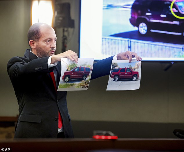 Telles' car, a red GMC, matched the vehicle seen on surveillance near the victim's home.