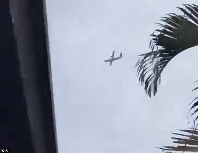 The plane can be seen in a 