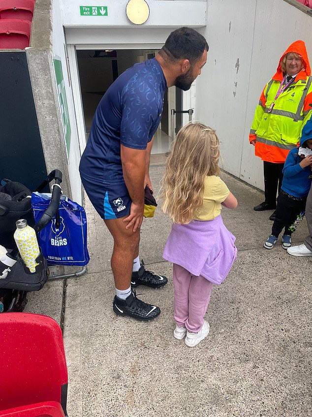 Genge's boots have been modified to be more rugby specific with long studs on the bottom.