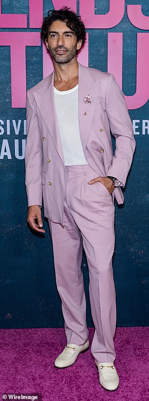 Justin Baldoni, who directed, produced and starred in the film alongside Lively, was not photographed with his co-stars at the New York premiere on August 6.