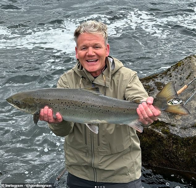 Gordon has been showing off his impressive fishing skills on social media after enjoying a week in Iceland.