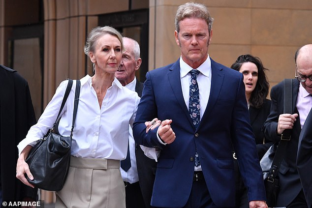 McLachlan (pictured outside court) says he wanted to make sure returning to his career was the right decision for both him and his partner, Vanessa Scammell (above).