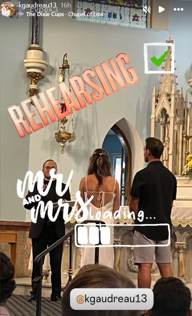 He and his brother Matthew are believed to have been killed on the eve of their sister Katie's wedding to her partner Devin Joyce (Pictured: Katie and Devin rehearsing for their wedding)