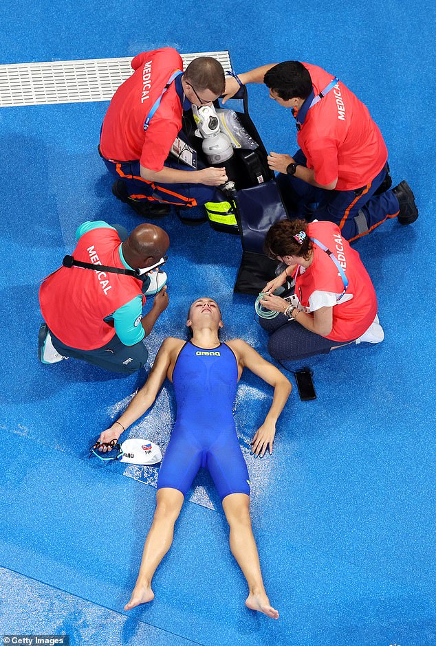 Ikee was the second swimmer to collapse in the Paris pool after Slovakia's Tamara Potocka needed medical treatment.