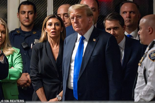 President Trump leaves a Manhattan courtroom on May 30 after a New York jury found him guilty on 34 counts of falsifying business records to cover up paying Stormy Daniels to keep her quiet before the 2016 election.