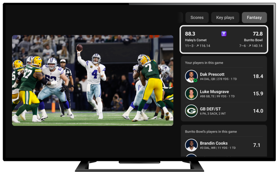 You can now follow your Yahoo Fantasy team and watch the game, all in one place. Only on YouTube TV.