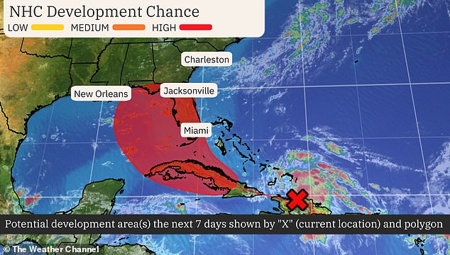 The tropical wave, named Invest 97L by the National Hurricane Center (NHC), now has a 70 percent chance of developing and could potentially become a full-blown hurricane.