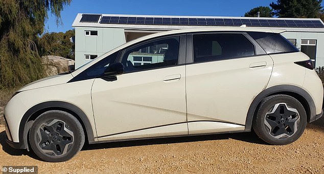 The couple travelled in their new BYD Dolphin (pictured), but faced a number of problems during their cross-country trip, which could have been avoided if they had been driving a Tesla.