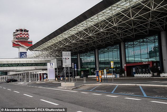 The pilots were forced to make an emergency landing at Rome's Fiumicino airport.