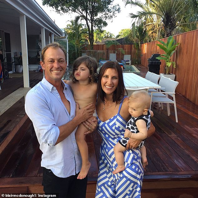 McDonough purchased the original two-bedroom beach cottage with his wife Kristi Townley in 2016 for $940,000. Pictured here with their two children, Leni and Van James