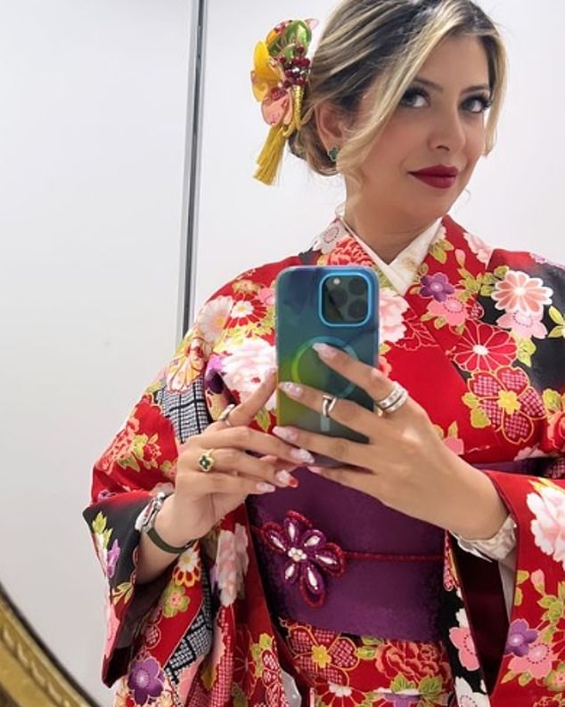 The 41-year-old woman is accused of supplying the ketamine that killed actor Matthew Perry in October 2023. She is pictured on a trip to Japan just weeks after his death.