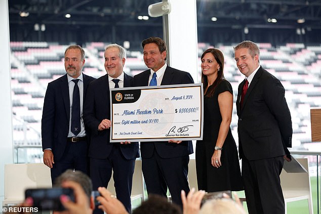 Governor DeSantis announced that the state will donate $8 million to Miami-Dade County to improve roads and other infrastructure around the stadium being built for Inter Miami.