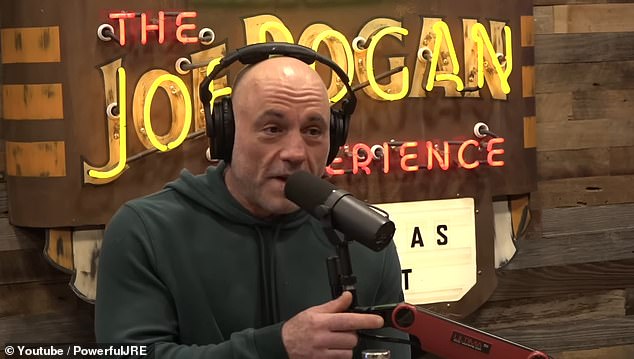 Joe Rogan in his podcasting studio in Austin, Texas