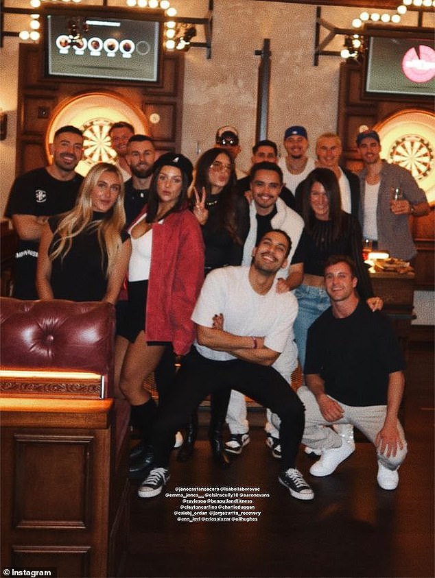 Amy took to her Instagram Stories on Saturday to share snaps of herself and boyfriend Aaron spending time with Jono and a group of his friends as they joined him.