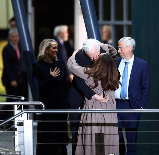 WikiLeaks founder Julian Assange kisses his wife Stella Assange upon arrival in Canberra, Australia, June 26, 2024