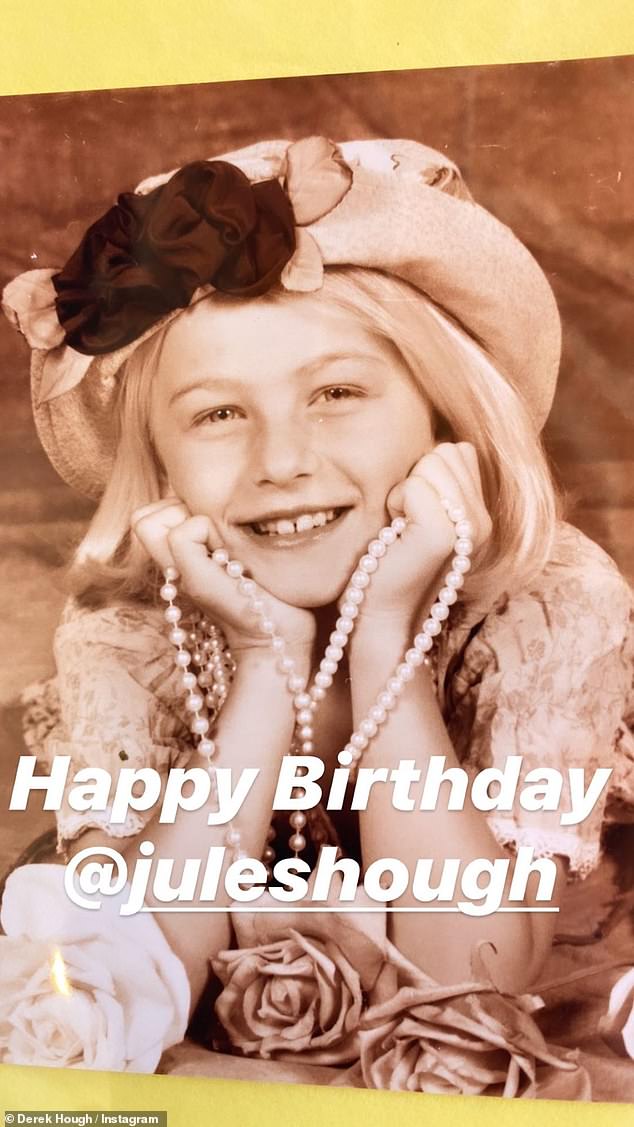 Julianne as a child in a photo previously shared by her brother Derek Hough