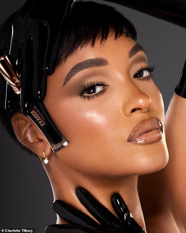 She was joined by supermodel Jourdan Dunn, 33, who is also a regular in Tilbury campaigns, to promote the launch of its new Exagger-eyes Volume mascara.