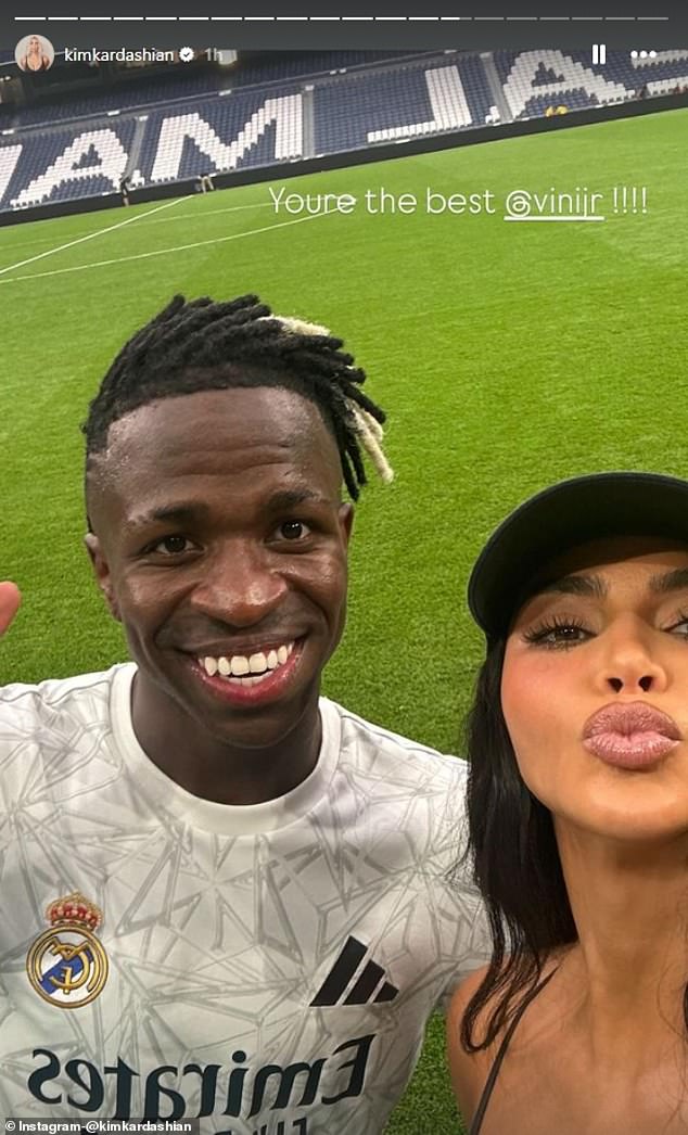 Kardashian also shared a selfie of her and the winger and said that he was 