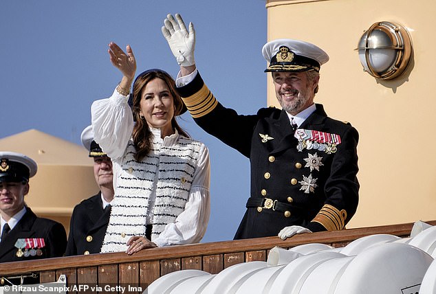 Queen Mary of Denmark put on a stylish display as she joined King Frederick X for the Danish monarch's annual summer cruise on Monday.