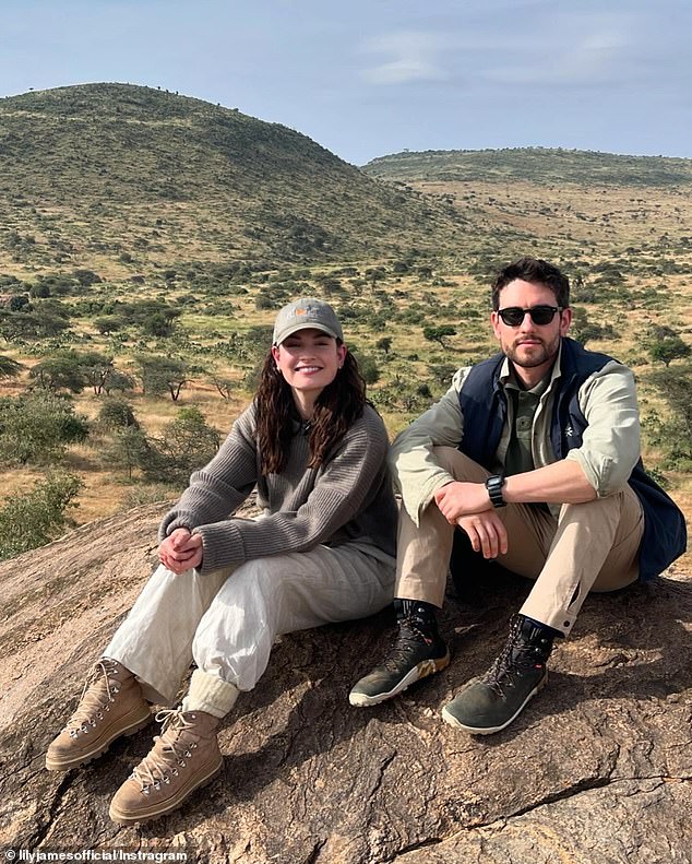 The star has been named the latest global patron of wildlife conservation charity Space For Giants, and was joined by The Witcher actor Bart Edwards (pictured) for the trip.