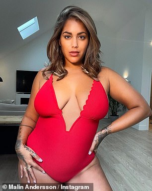 Malin has used her Instagram to document her journey and weight loss (pictured above)