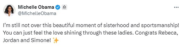 Michelle Obama has come to the defense of Simone Biles and Jordan Chiles after NFL star Marlon Humphrey called them 