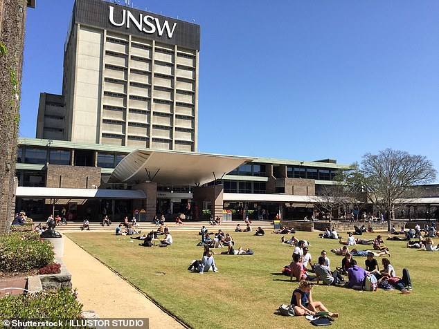 The federal government announced plans to reduce international student numbers in the May budget (file image of UNSW students)