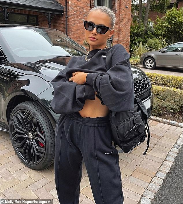 Last week, she posed next to a black Bentley and also revealed her £600,000 engagement ring and £375,000 Patek Philippe Nautilus watch.