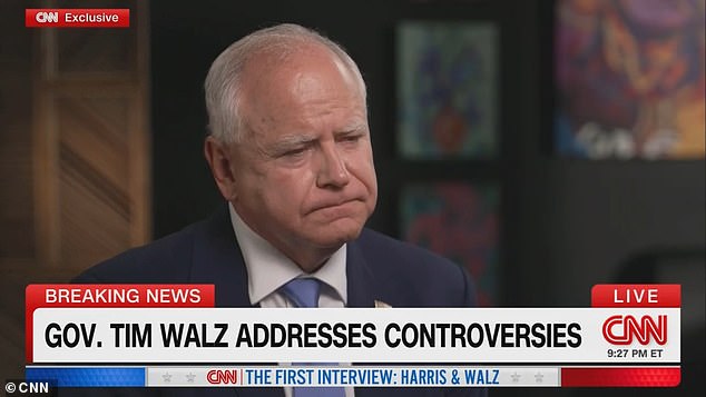 Kamala appeared for her first televised interview in the 39 days since becoming the Democrats' presumptive presidential nominee accompanied by her emotional support dog, running mate Tim Walz.