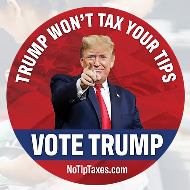 MAGA Inc., a pro-Trump Super PAC, is offering stickers to promote Donald Trump’s new promise to eliminate tip taxes. This comes after diners shared receipts on which they had written in support of the policy to help workers who rely on tips.