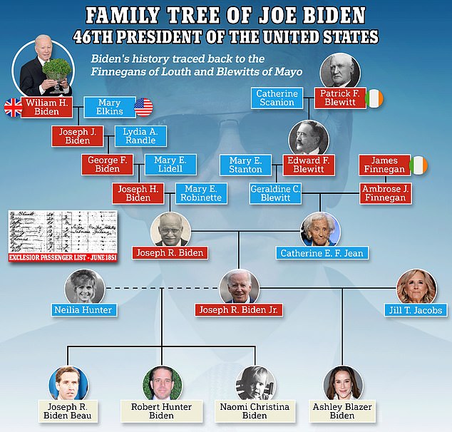 Biden was born in Scranton, Pennsylvania, but his roots go back to County Louth and County Mayo.