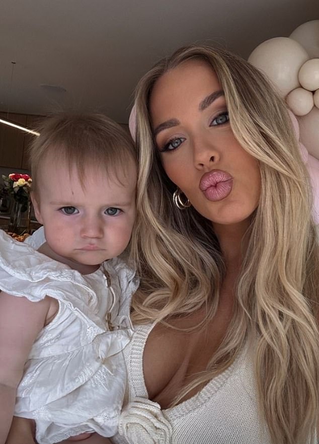 The party, which featured a huge bouncy castle and loads of balloons, comes just three weeks after the makeup artist revealed she is pregnant with her second child.