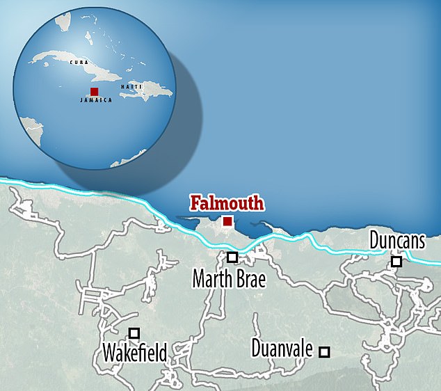 The attack occurred off the beach in the northern coastal town of Falmouth.