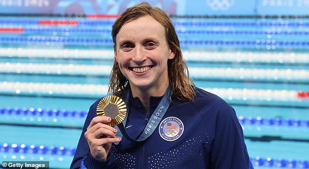 While Ariarne Titmus and Kaylee McKeown endured tough conditions at the Olympic Village, the same could not be said for Katie Ledecky (pictured) and Regan Smith, who enjoyed pampered hotel accommodations.