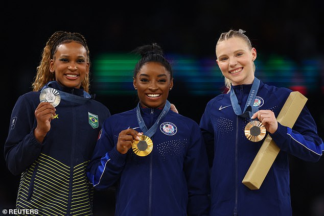 The 27-year-old won her third gold of this summer's Games in the vault final on Saturday.