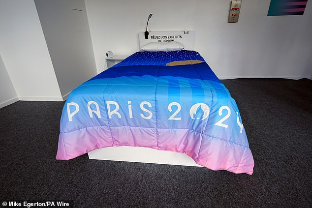 Mitcham said many athletes will be looking to leave Paris with lifelong memories, and they won't necessarily be from their sporting activities (pictured, one of the so-called cardboard beds) 