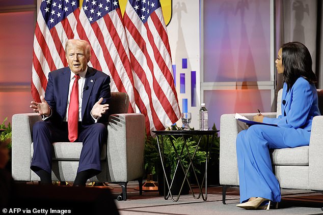 Earlier in the day, Trump raised eyebrows when he questioned whether his rival was Indian or black in a rare interview at the National Association of Black Journalists in Chicago.