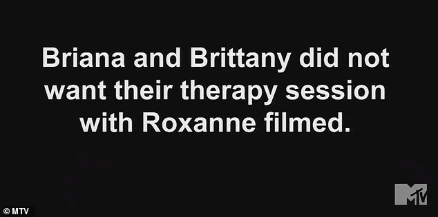 The therapy session was not shown, but Brittany was seen storming out 10 minutes later.