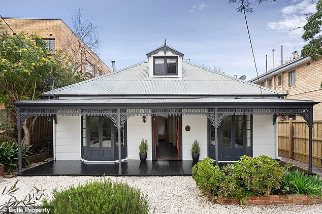 Located in St. Kilda, 7km from the CBD, the five-bedroom, two-bathroom vintage home is listed for sale with a price tag of between $2.5 and $2.7 million.