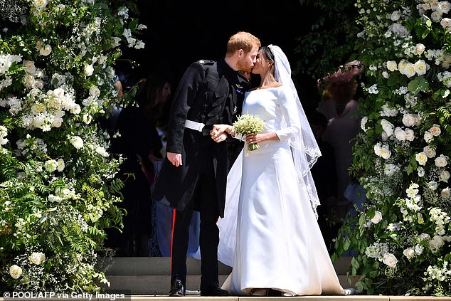 The Queen gave Harry and Meghan (pictured above on their wedding day in 2018) the use of Frogmore Cottage.