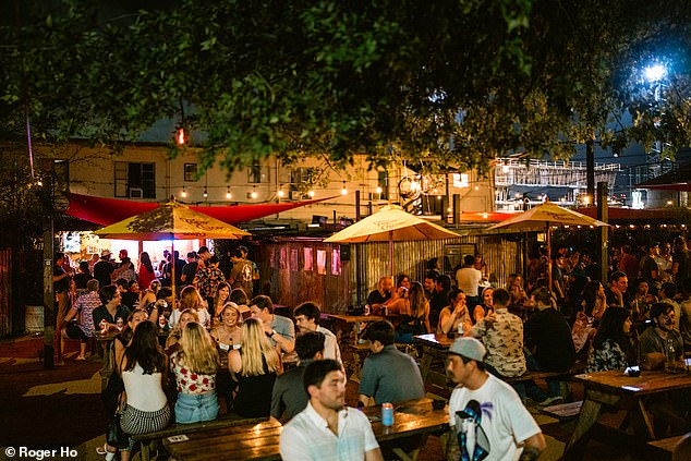 Austin (fifth) topped the rankings of all U.S. cities surveyed. Above: The patio at Volstead Lounge