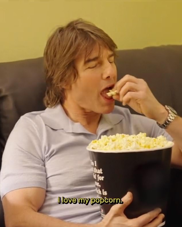 It was previously revealed that instead of three main meals a day, the star opts for 15 small snacks (pictured in a promotional video for Mission: Impossible - Dead Reckoning Part 1)