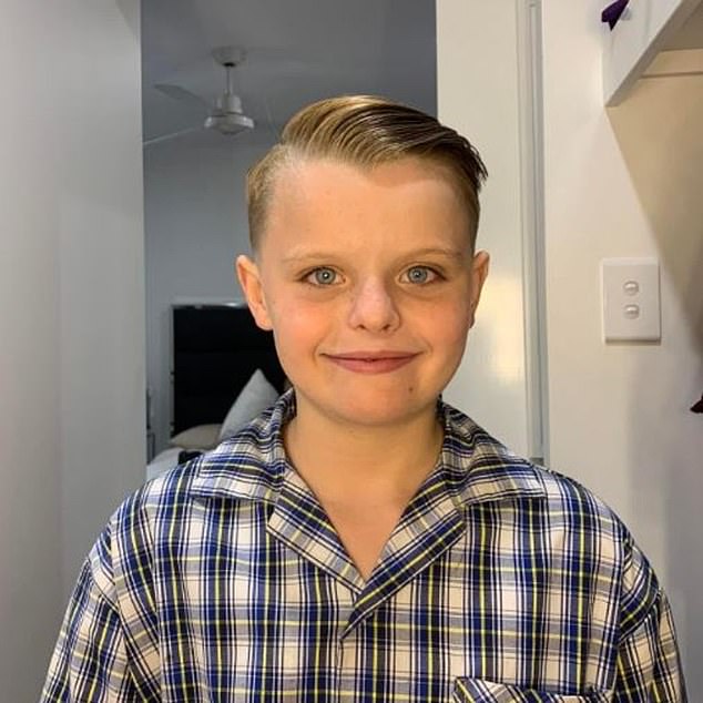 Police said Frahm had failed to seek medical help after his 11-year-old son Tristian (pictured) claimed he had been bitten by a snake, leading to his death the following morning.