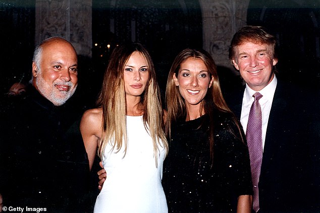 Céline Dion and her husband, René Angélil (pictured with Trump and Melania in 1999), frequently dined at Mar-a-Lago.