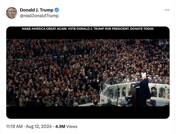 Trump's first post on X in nearly a year featured a highly produced, two-and-a-half-minute campaign ad.