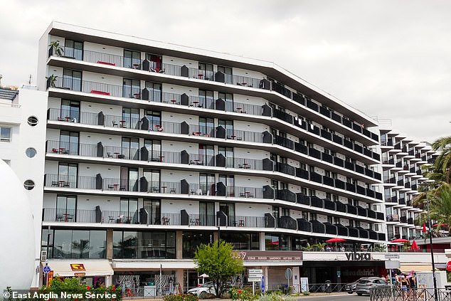 A look at the front of the Vibra District Hotel in San Antonio, Ibiza, where the student fell