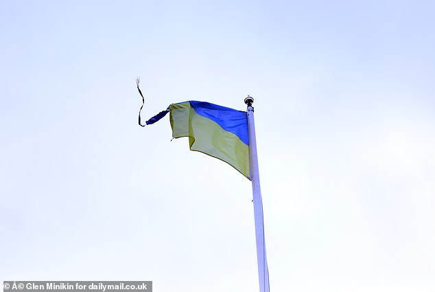 The Ukrainian national flag is currently flying over the Mansion House (pictured)