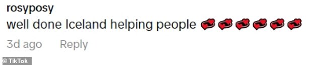 Social media users flooded the comments of the now-viral clip, praising Iceland but also asking how the couple managed to get their hands on the gift.