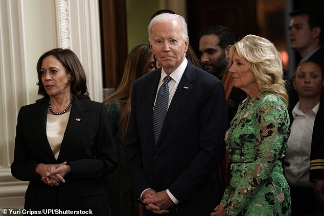 Jill Biden to campaign for Kamala Harris this fall - above Vice President Kamala Harris, President Joe Biden and First Lady Jill Biden at a Diwali ceremony at the White House