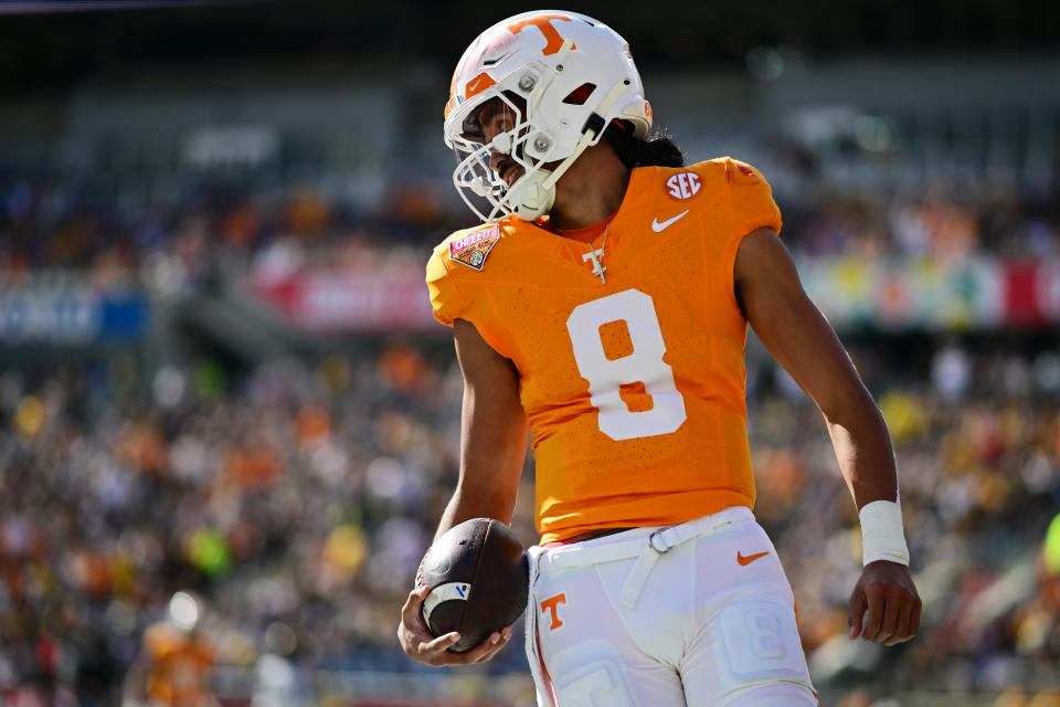 Will Nico Iamaleava lead the Volunteers to the College Football Playoffs this year? (Julio Aguilar/Getty Images)